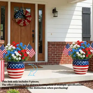 Blue Independence Day Patriotic Festival Supplies Set, Perfect for Celebrations, Includes Various Items, Ideal for National Holidays