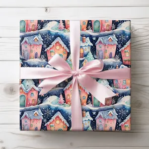 Twinkle Town – Whimsical Christmas Village Wrapping Paper