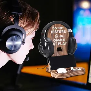 Wooden headset bracket headset game headset bracket desktop wireless headset game accessories base