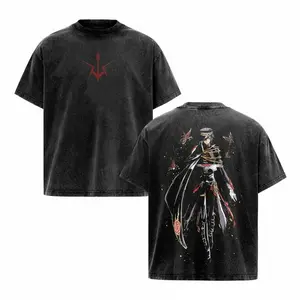 Lelouch Lamperouge Acid Washed Cotton T-shirt, Vintage Graphic Tee Washed For Fans Anime Code Geass, Unisex Design Top Cotton Streetwear Anime Manga Tee Clothes Menswear Womenswear, Hot 2026