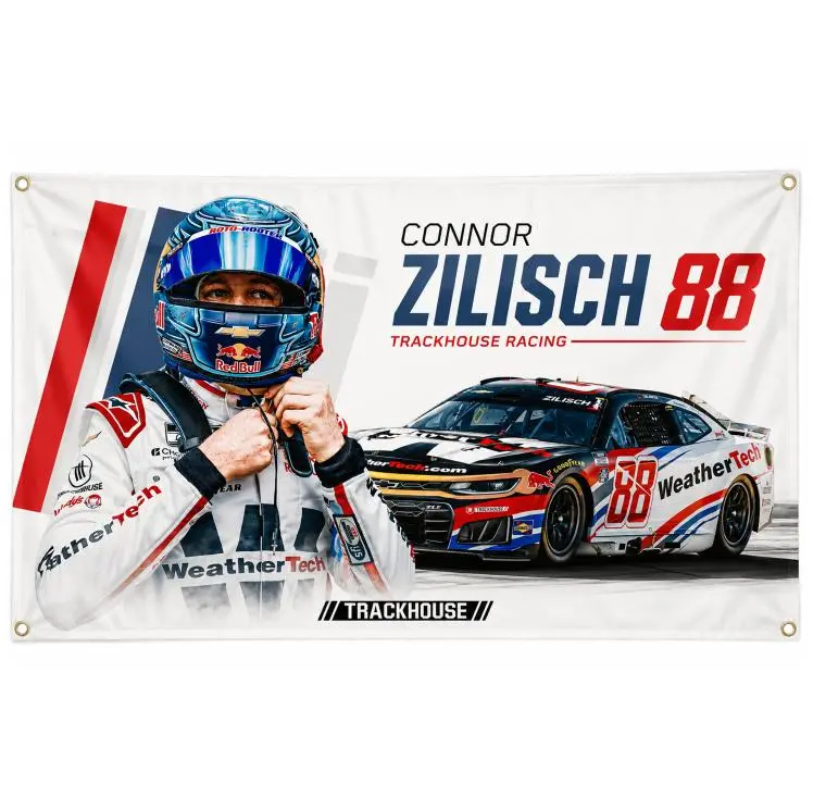 Connor Zilisch #88 Racing Flag 3x5FT NASCAR Wall Banner Garage Decor Trackhouse Fan Gift Man Cave Flag