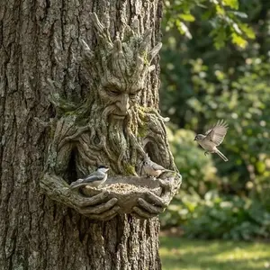 Tree-Shaped Bird Feeder Sculpture, Wooden Outdoor/hanging Bird Feeder, Balcony Decoration, Sustainable Small Bird Feeding Station, Unique, Nature