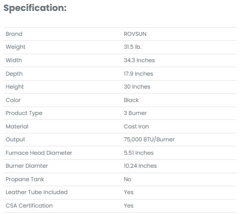 [TOP RATED - FLASH SALE] ROVSUN 3-Burner 225000 BTU Outdoor Camping Propane Stove