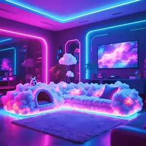 Sofa cloud light, music synchronization multi-color transformation LED string - USB power supply, button control, suitable for Christmas gifts, bedroom, hotel, party, restaurant, game room or bedroom decoration, party decoration lights, Dynamic Led Lights