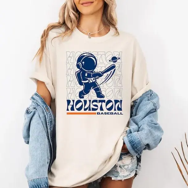 [Sale Up To 50%] Houston Baseball The 'Stros Mascot Shirt, Vintage Houston Space City Baseball Tee, Retro Baseball Game Day T-Shirt, Astros Baseball Fan Streetwear