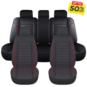 Full Set Universal Car Seat Covers Breathable Leather Automobile Seat Protection Cover Soft Automotive Covers Cushion Fit for Auto Most Truck Vans NEW