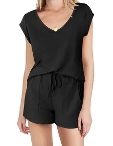 Ekouaer Womens Tops and Shorts Cute  Sets Comfy  2 Piece Lounge Set S-XXL