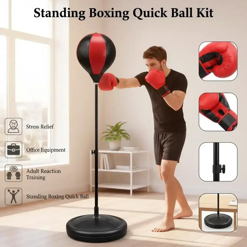 Standing Boxing Quick Ball Kit with 2 Boxing Gloves and Punching Ball, Stress Relief Office Equipment, Adult Reaction Training Ball, Boxing Sets