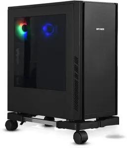 Computer Tower Stand, Adjustable Mobile CPU Stand with Rolling Caster Wheels, Premium PC Tower Stand Holder for Floor Carpet Gaming PC Case