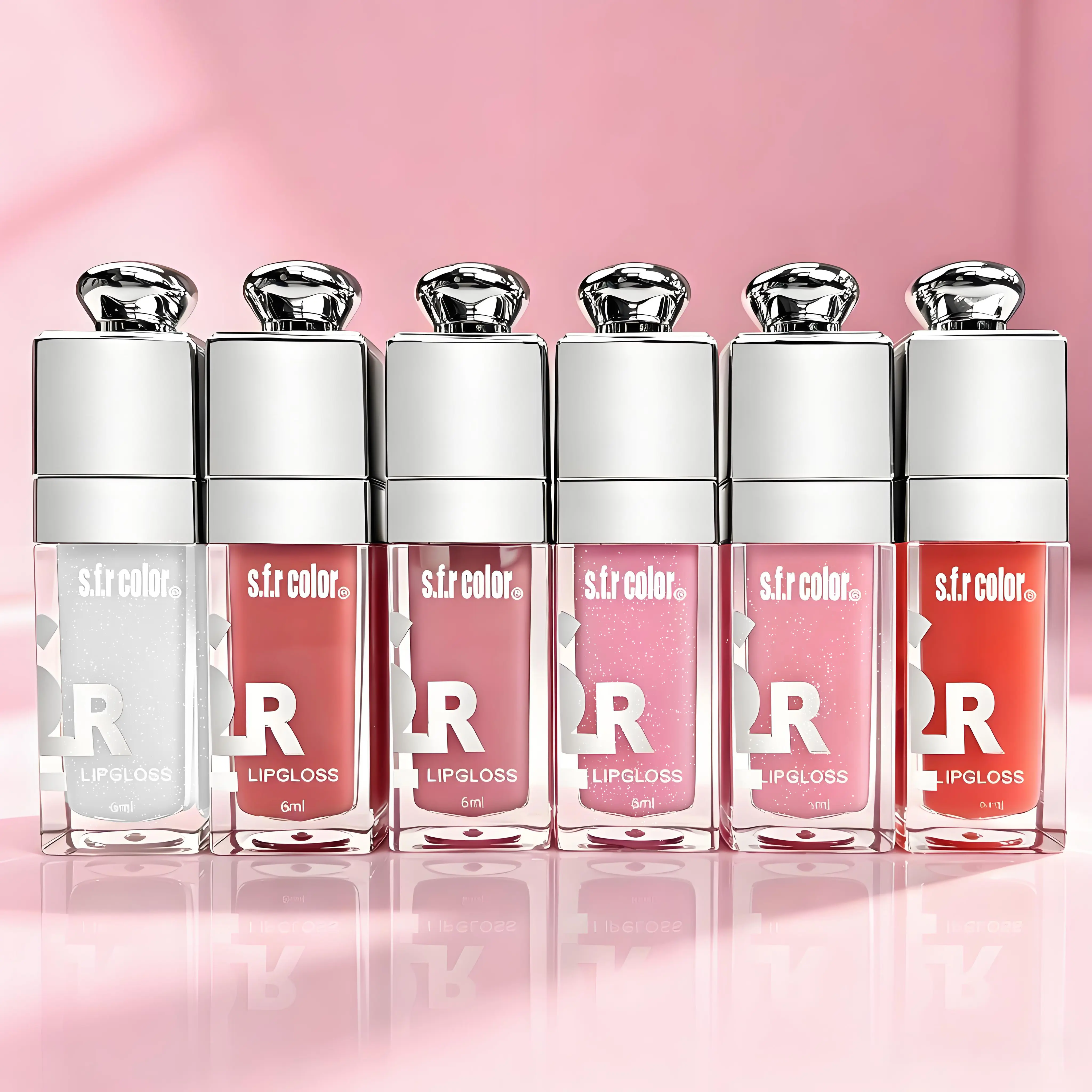 6pcs Hydrating Plumping Lip Glow Oil Shine Transparent Lip Plumper Lipgloss Long Lasting Lip Oil for Valentine's Day