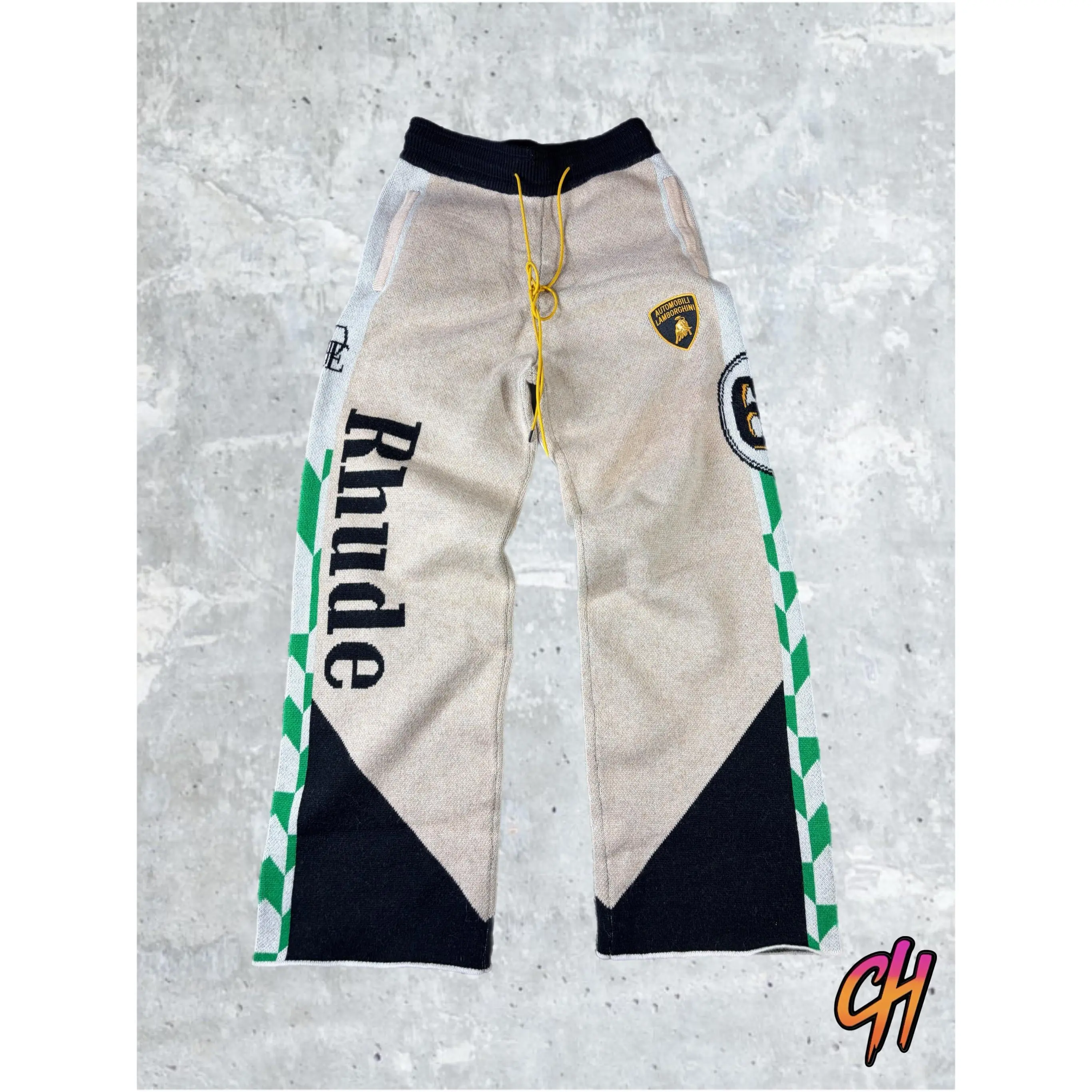 Men's RHUDE X Lamborghini Authentic Knitted Track Pants XL MSRP: $2,357