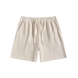 Menswear Mens Clothing Active Athletic Shorts - Fitted Ribbed Stripes Polyester Knit Waffle Fabric, Breathable Drawstring Bottoms for Summer Casual Use,summervibes
