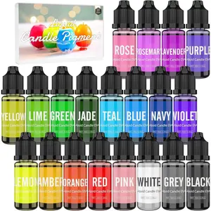 Candle Dye - 20 Color Liquid Wax Dye for DIY Making, High Concentration Color for Soy, Gel, Paraffin Wax - 10ml Each