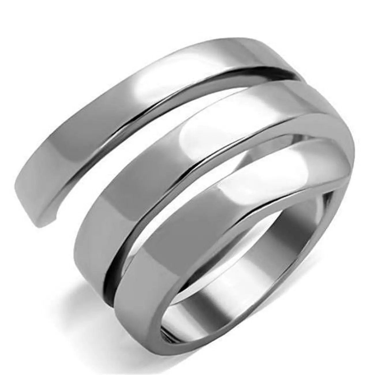 Women High Polished Stainless Steel Ring with No Stone in No Stone - Size 7