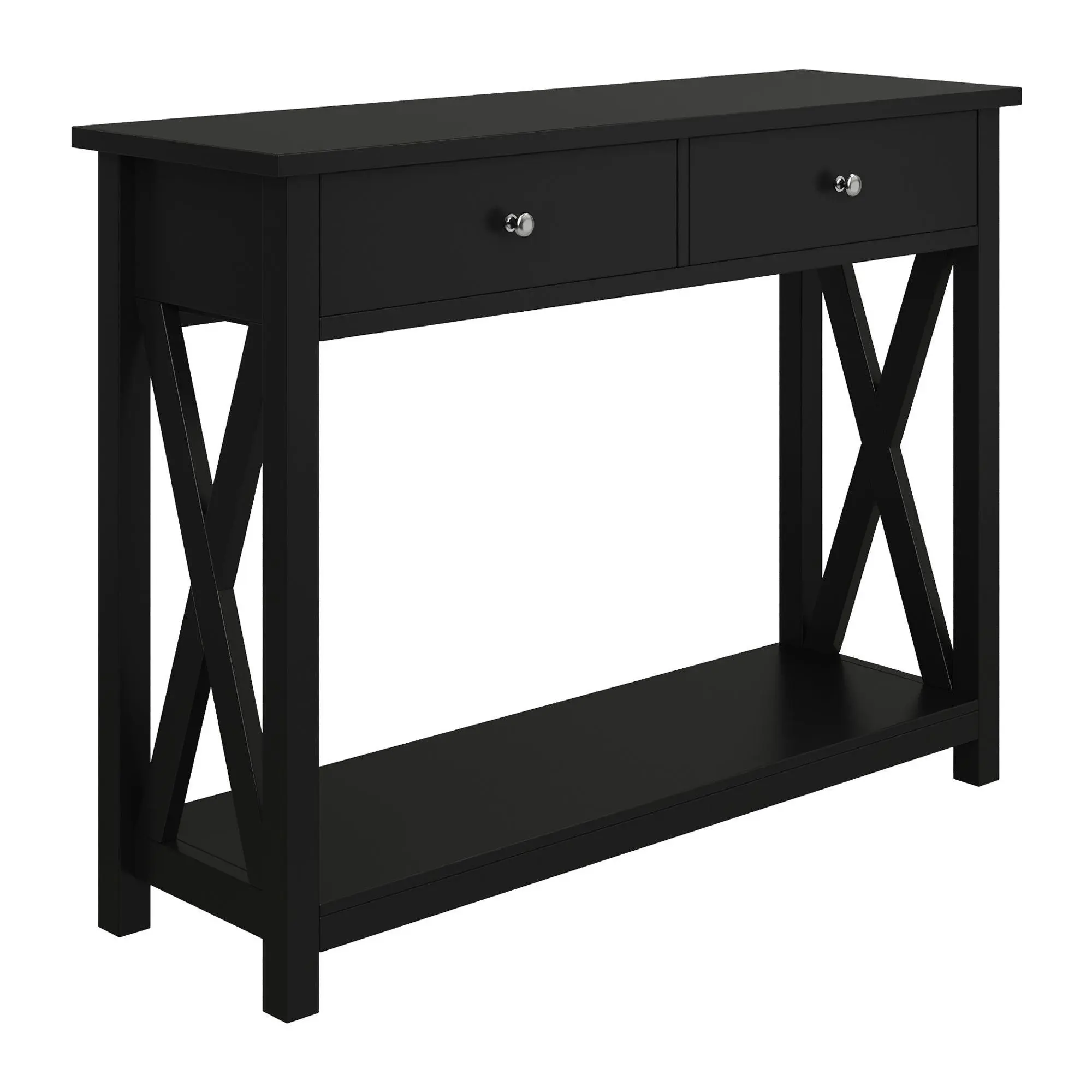 Lavish Home 2-Tier Entryway Table Console Tablewith Drawers