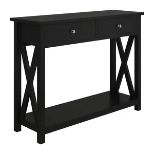 Lavish Home 2-Tier Entryway Table Console Tablewith Drawers