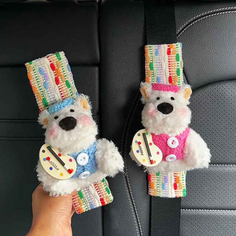 [Sky Blue+Rose Red]Patterned Shoulder Pads 2 piece