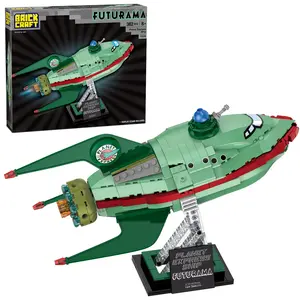 Brickcraft Futurama Planet Express Ship Building Set, 382-Piece Collectible Model Kit for Adults & Teens 8+