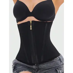 1pc Waist Trainer Belt With Zipper Girdle High Compression Body Shaper Waistband Fajas For Women Underbust Corset Latex Waist Cincher