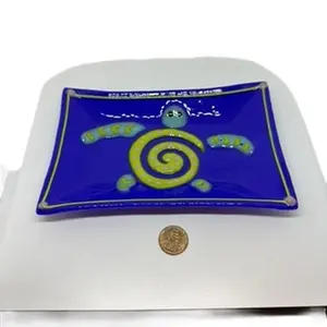 Handmade Fused Glass Turtle Plate