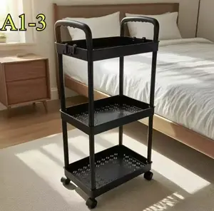 Portable Snack Cart with Wheels Cream Style Rolling Utility Organizer Mobile Storage Rack for Christmas Halloween Summer Winter Valentine New Year Easter Gift