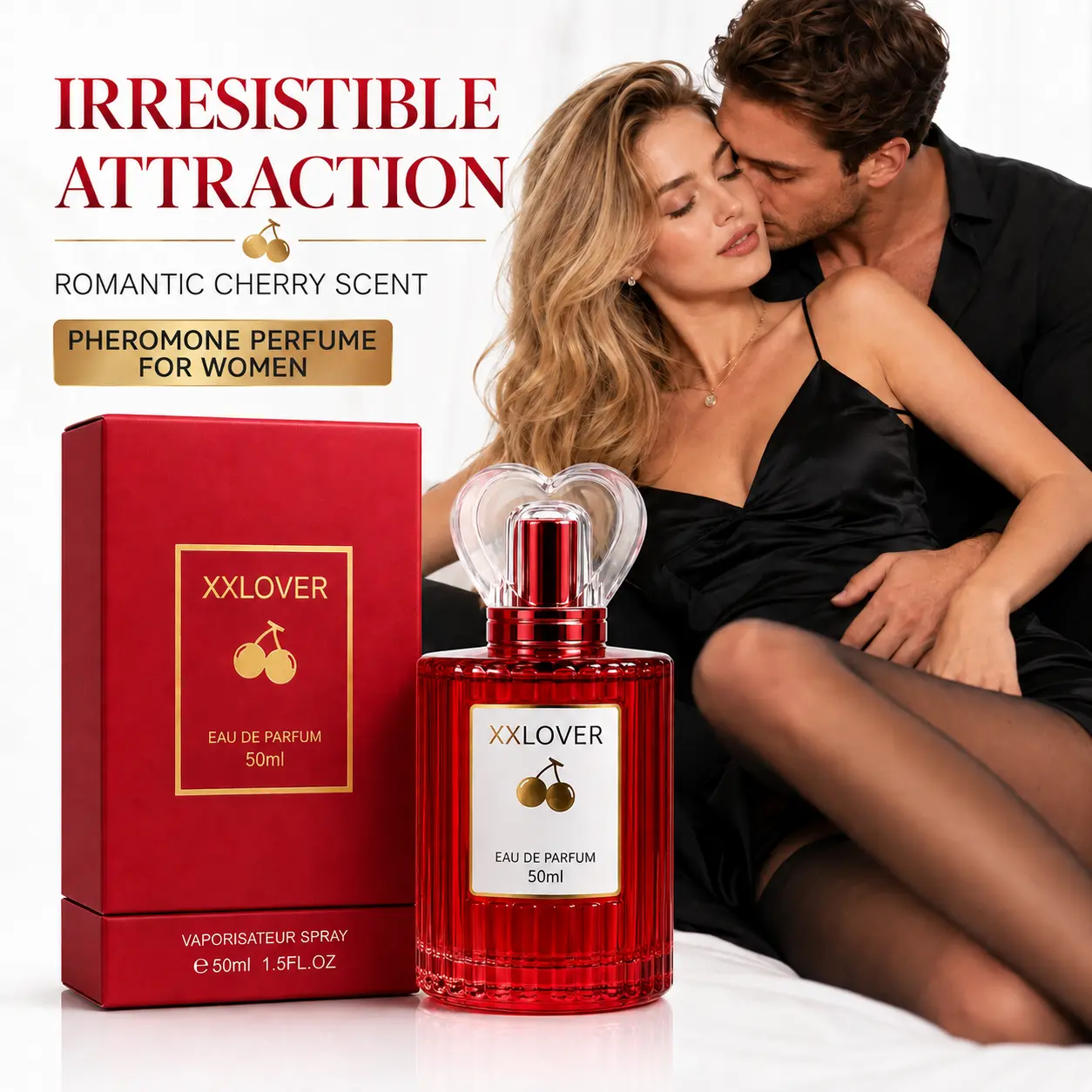 Sweet Cherry Pheromone Perfume for Women Eau de Parfum 50ml Long Lasting 12H Gourmand Scent with Rose Vanilla Amber Musk for Date Night Daily Wear Travel Halloween Christmas Valentine Gift for Her Solar White Floral Perfume delizia di marshmallow ideal