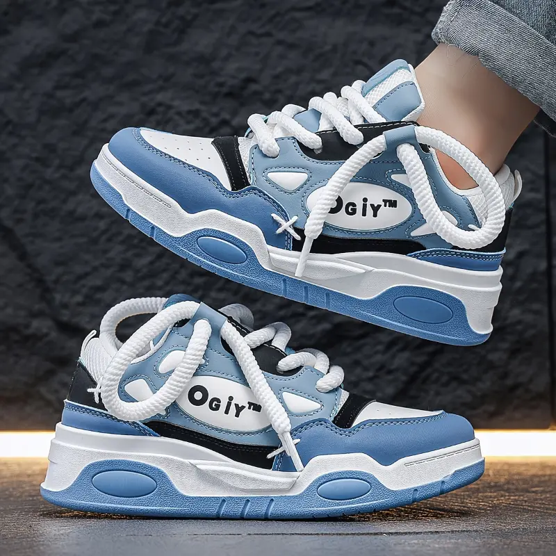 Men's Skate Style Casual Trainers - Sporty Chic Low-Top PU Upper Shoes with Checked/Plaid Pattern, Lace-Up Non-Slip Sole Sneakers, Geometric, Low-Top Lace-Up, Round Toe, Footwear, Athletic, Sports Shoes, Training