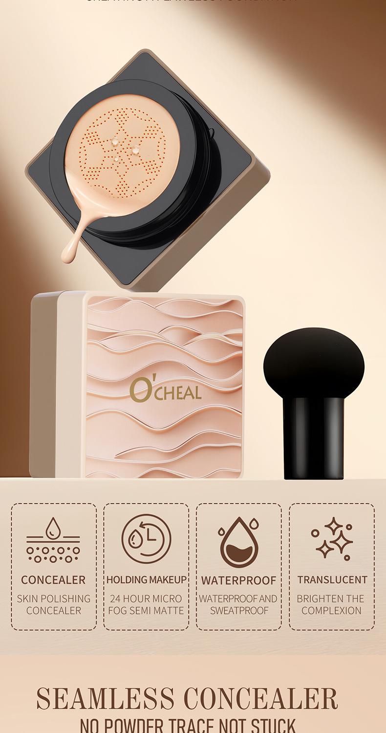 Air Mushroom Cushion BB Cream — Natural Finish, Non-Cakey, Brightening Foundation — Concealing, Long-Lasting, and Smudge-Proof