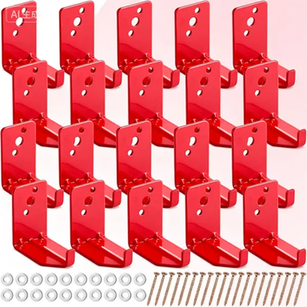 Universal Fire Extinguisher Mount Bracket Holder for 5 to 40 lb Models, Wall Hook Hanger with Secure Locking Mechanism, Heavy Duty Steel Construction, Adjustable and Reusable Novelty Style Mounting Kit
