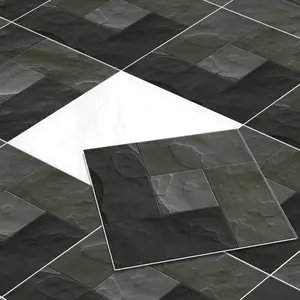 Self-Adhesive Vinyl Floor Tiles, Decorative Tiles, Interlocking Tile, Geometric Rock Pattern, 10pcs 20x20cm, Durable & Easy Install, Ideal for Bathroom Kitchen Bedroom Living Room Decor, Self Adhesive Waterproof