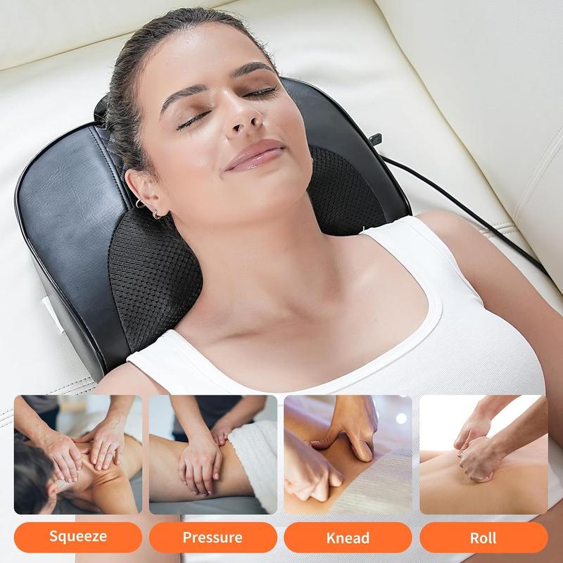Admbm Cordless Neck & Back Massager with Heating Feature & Remote Control for Comfort - Deep Tissue Shiatsu Massage with Soothing Heat, Adjustable Intensity, Auto Shut-Off, Ergonomic Design