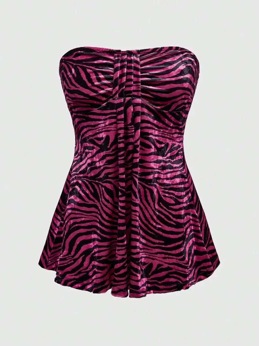 MOON -Fashion Spring/Summer Valentine's Day Women's Leopard Print Y2K Gyaru Tube Top