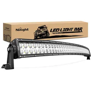 Nilight 42In Curved LED Light Bar with Light Bulbs, 240W 16800LM Spot-Flood Combo Driving Lamp, Weather-Resistant Off-Road Roof/Bumper Work Fixture for Van, Pickup