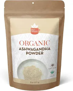 Ashwagandha Root Powder 8 oz. – Pure and Raw Indian Ginseng (Withania Somnifera) - A Versatile Alternative for Supplements, Herbal Teas, and More, USDA Certified Organic, Non-GMO Natural Flavor Spice Traditional