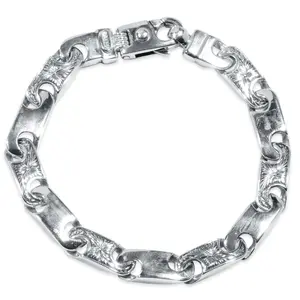 Men's Designed 14k Gold (55gram) or Platinum (88gram) Link Bracelet 8.5"