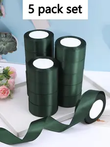 (5 Rolls) Satin Ribbons For DIY Rose Flower Materials, Cake Decorations, Gift Packaging, Weddings, Parties, Bows, Festivals, Valentine's Day