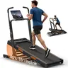 UMAYWalking Pad Treadmill Incline 40% & Elevated Dual Handrails, Quiet 3HP Motor 7.5MPH Foldable Treadmill 350LBS Capacity Duty Reinforced Frame Space Saving, LED Display Remote & Suction Tablet Holder for Home Gym