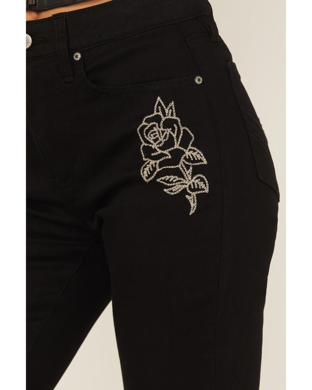 Idyllwind Women's Outlaw High Rise Flare Embroidered Super Stretch Denim Jeans - Iwsu25j21-Blk