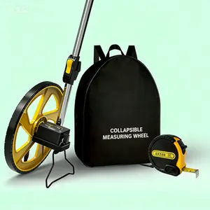 Foldable Measuring Wheel in Meters| Metric Units Rolling Measurement Tool [Up to 9,999m] with Carrying Backpack, One-Key Reset, Kickstand, and Starting Point Arrow for Accurate Distance Measuring