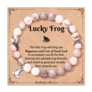 Frog Gifts for Women, Natural Stone Bracelets, Frog Stuff Christmas Gifts for Women