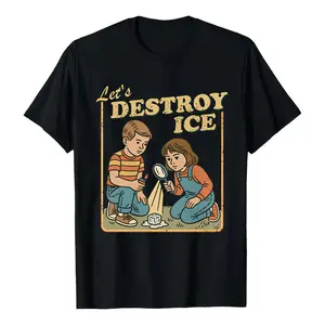 Let's DESTROY ICE Anti-Ice Graphic T-Shirt, 100%25 Cotton Anti Maga Tee, Human Rights Support Immigrant Tee, Pro Democracy Equality Shirt, Activist Gift