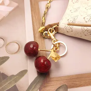 Cherry Keychain Bag Pendant - Fashion Elegant Exquisite Design, Valentine's Day & Christmas Gift, Suitable for Women's Bags/Backpacks, Perfect for Gifting Friends, Korean Skincare Items