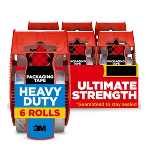 Heavy Duty Packing Tape 6 Roll Pack – Clear Shipping Tape with Dispensers, Strong Moving & Packaging Tape for Moving Boxes, Mailing, Storage & Office Use