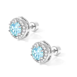 Boxed full-diamond sparkling earrings, titanium steel flat-bottom versatile earrings, high-end feel, ear-friendly