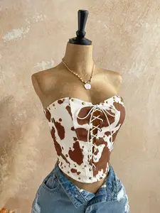 Sexy Halter Strap Suede Rivet Deconstruction Crop Top, Suitable For Holiday, Date, Afternoon Tea, Vacation, Music Festival, Bohemian, Cruise, Beach, Summer,Summer Top