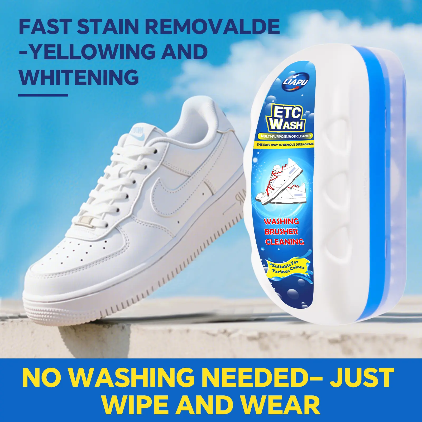 LIAPU Multi-purpose cleaning and decontamination cream, new white shoe cleaning cream, multi-purpose cleaning cream, white shoe cleaner Footwear Leather Parent