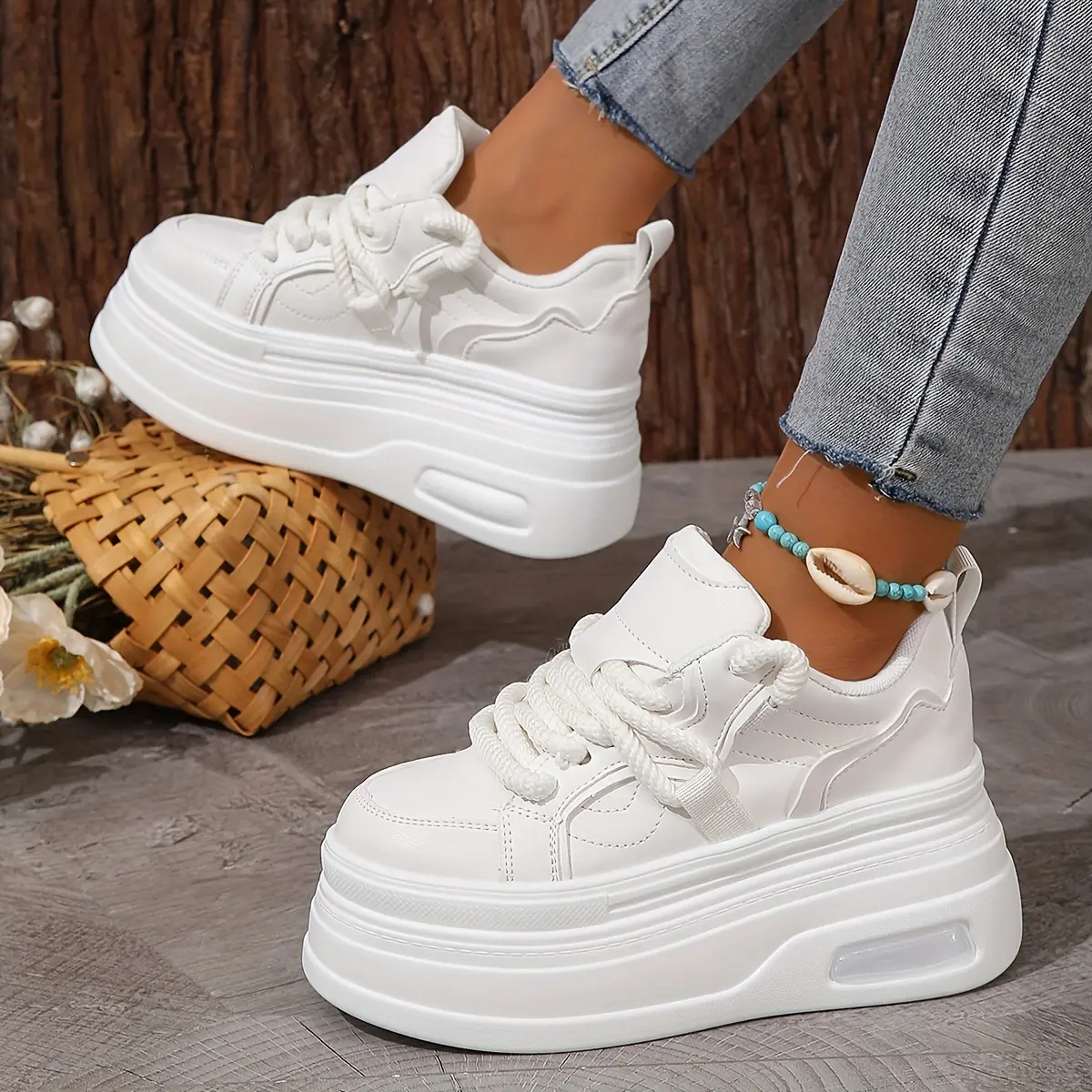 Women's Casual Platform Sneakers, All-Match Athletic Trainers with Thick Soles, Everyday Leisure Footwear, Trainer, Walking Shoes, Sports Shoes