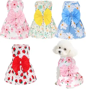 Choyaxo 4Pcs Cute Dog Dress Pet Dress Puppy Skirt Summer Pet Clothes for Puppy Small Cats choyaxo