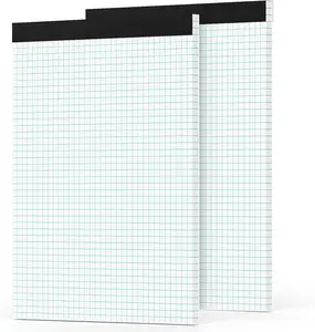 Graph Paper Pad 8.5 x 11, 2 Pack, 4x4 Graph Ruled, Grid Paper Pad 8-1/2" x 11", Blueprint Quadrille Pad, Easy Tears Off, Grid Pad Notebook 8.5 x 11