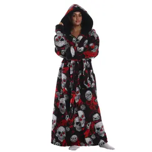 Oversized cozy flannel-lined hooded wrap robe with belt for men and women, thickened long-sleeve bathrobe, cozy home sleepwear, Christmas and Valentine’s Day gift